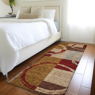 Piper Looms Mayfield Geometric AMF943 Wheat Machine Washable Area Rug Runner Lifestyle Image Feature