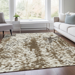 Piper Looms Mayfield Abstract AMF944 Brown Machine Washable Area Rug Lifestyle Image Feature