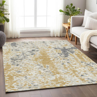 Piper Looms Mayfield Abstract AMF944 Gold Machine Washable Area Rug Lifestyle Image Feature