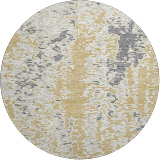 Piper Looms Mayfield Abstract AMF944 Gold Machine Washable Area Rug Round Main Image