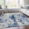 Piper Looms Mayfield Abstract AMF944 Navy Machine Washable Area Rug Lifestyle Image Feature