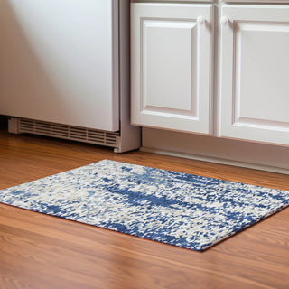 Piper Looms Mayfield Abstract AMF944 Navy Machine Washable Area Rug Scatter Lifestyle Image Feature