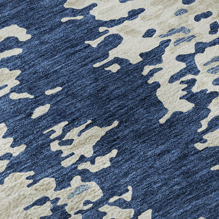 Piper Looms Mayfield Abstract AMF944 Navy Machine Washable Area Rug Swatch Image