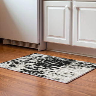 Piper Looms Mayfield Abstract AMF945 Black Machine Washable Area Rug Scatter Lifestyle Image Feature