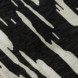 Piper Looms Mayfield Abstract AMF945 Black Machine Washable Area Rug Swatch Image