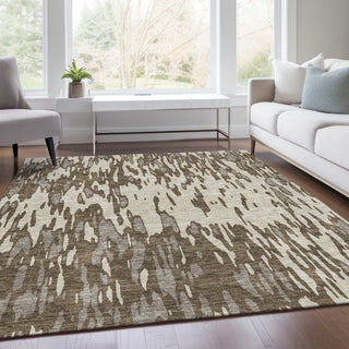 Piper Looms Mayfield Abstract AMF945 Brown Machine Washable Area Rug Lifestyle Image Feature