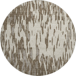 Piper Looms Mayfield Abstract AMF945 Brown Machine Washable Area Rug Round Main Image