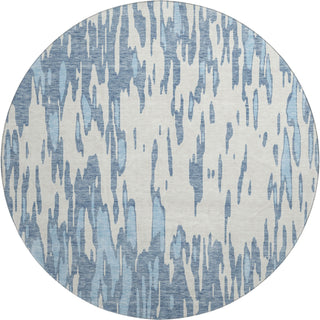 Piper Looms Mayfield Abstract AMF945 Denim Machine Washable Area Rug Round Main Image