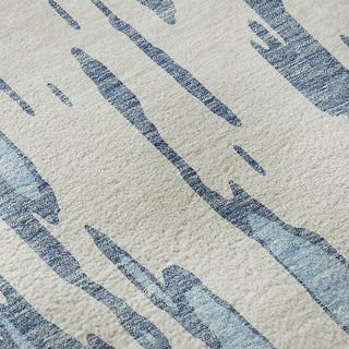 Piper Looms Mayfield Abstract AMF945 Denim Machine Washable Area Rug Swatch Image