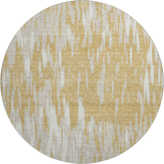Piper Looms Mayfield Abstract AMF945 Gold Machine Washable Area Rug Round Main Image