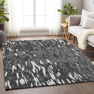 Piper Looms Mayfield Abstract AMF945 Gray Machine Washable Area Rug Lifestyle Image Feature