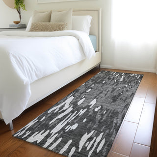 Piper Looms Mayfield Abstract AMF945 Gray Machine Washable Area Rug Runner Lifestyle Image Feature