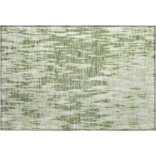 Piper Looms Mayfield Abstract AMF945 Green Machine Washable Area Rug Scatter Main Image