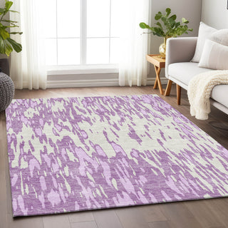 Piper Looms Mayfield Abstract AMF945 Lavender Machine Washable Area Rug Lifestyle Image Feature