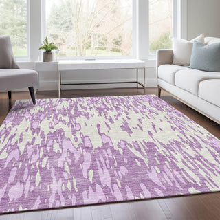 Piper Looms Mayfield Abstract AMF945 Lavender Machine Washable Area Rug Lifestyle Image Feature