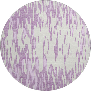 Piper Looms Mayfield Abstract AMF945 Lavender Machine Washable Area Rug Round Main Image