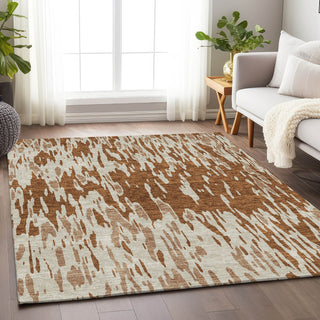 Piper Looms Mayfield Abstract AMF945 Paprika Machine Washable Area Rug Lifestyle Image Feature