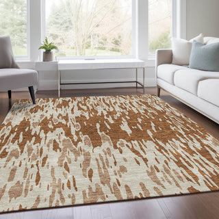 Piper Looms Mayfield Abstract AMF945 Paprika Machine Washable Area Rug Lifestyle Image Feature