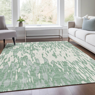 Piper Looms Mayfield Abstract AMF945 Sage Machine Washable Area Rug Lifestyle Image Feature