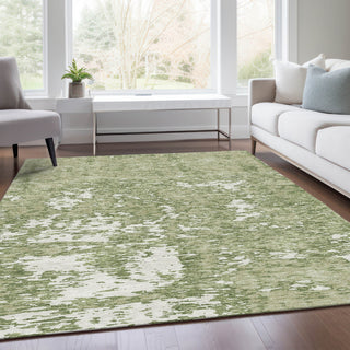 Piper Looms Mayfield Abstract AMF946 Aloe Machine Washable Area Rug Lifestyle Image Feature