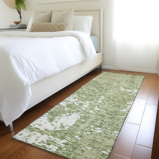Piper Looms Mayfield Abstract AMF946 Aloe Machine Washable Area Rug Runner Lifestyle Image Feature