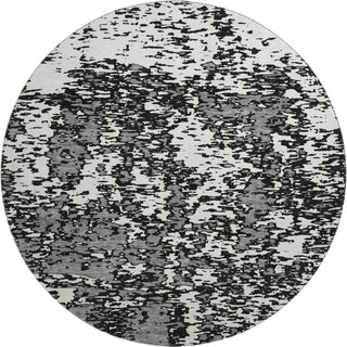 Piper Looms Mayfield Abstract AMF946 Black Machine Washable Area Rug Round Main Image