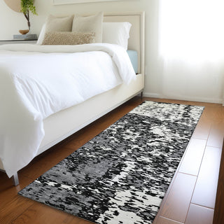 Piper Looms Mayfield Abstract AMF946 Black Machine Washable Area Rug Runner Lifestyle Image Feature