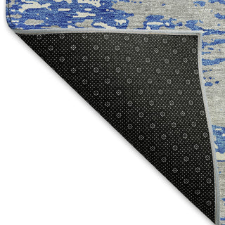 Piper Looms Mayfield Abstract AMF946 Blue Machine Washable Area Rug Backing Image