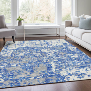Piper Looms Mayfield Abstract AMF946 Blue Machine Washable Area Rug Lifestyle Image Feature