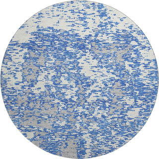 Piper Looms Mayfield Abstract AMF946 Blue Machine Washable Area Rug Round Main Image