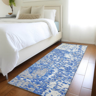 Piper Looms Mayfield Abstract AMF946 Blue Machine Washable Area Rug Runner Lifestyle Image Feature