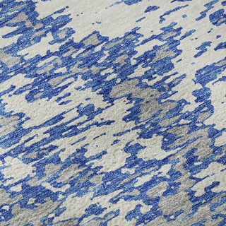 Piper Looms Mayfield Abstract AMF946 Blue Machine Washable Area Rug Swatch Image