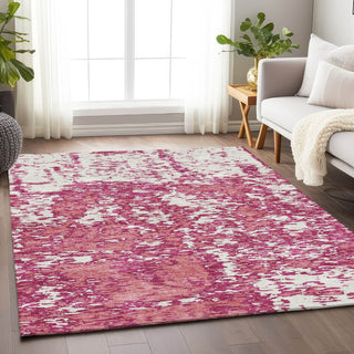 Piper Looms Mayfield Abstract AMF946 Blush Machine Washable Area Rug Lifestyle Image Feature