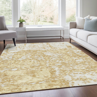 Piper Looms Mayfield Abstract AMF946 Gold Machine Washable Area Rug Lifestyle Image Feature