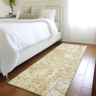 Piper Looms Mayfield Abstract AMF946 Gold Machine Washable Area Rug Runner Lifestyle Image Feature