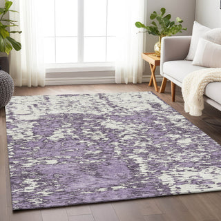 Piper Looms Mayfield Abstract AMF946 Lavender Machine Washable Area Rug Lifestyle Image Feature