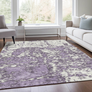 Piper Looms Mayfield Abstract AMF946 Lavender Machine Washable Area Rug Lifestyle Image Feature