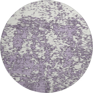 Piper Looms Mayfield Abstract AMF946 Lavender Machine Washable Area Rug Round Main Image