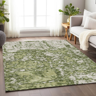 Piper Looms Mayfield Abstract AMF946 Olive Machine Washable Area Rug Lifestyle Image Feature