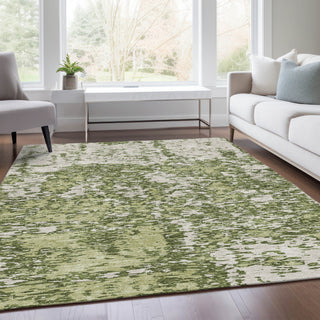 Piper Looms Mayfield Abstract AMF946 Olive Machine Washable Area Rug Lifestyle Image Feature