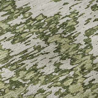 Piper Looms Mayfield Abstract AMF946 Olive Machine Washable Area Rug Swatch Image