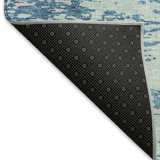 Piper Looms Mayfield Abstract AMF946 Teal Machine Washable Area Rug Backing Image
