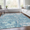 Piper Looms Mayfield Abstract AMF946 Teal Machine Washable Area Rug Lifestyle Image Feature