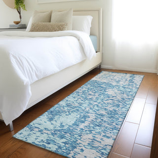Piper Looms Mayfield Abstract AMF946 Teal Machine Washable Area Rug Runner Lifestyle Image Feature