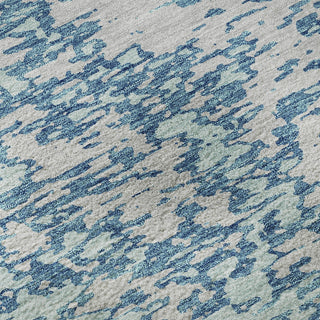 Piper Looms Mayfield Abstract AMF946 Teal Machine Washable Area Rug Swatch Image