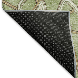 Piper Looms Mayfield Geometric AMF947 Aloe Machine Washable Area Rug Backing Image