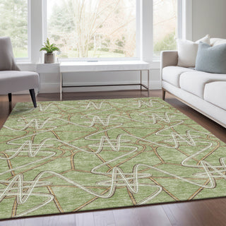 Piper Looms Mayfield Geometric AMF947 Aloe Machine Washable Area Rug Lifestyle Image Feature