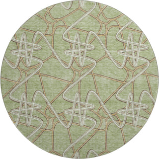 Piper Looms Mayfield Geometric AMF947 Aloe Machine Washable Area Rug Round Main Image