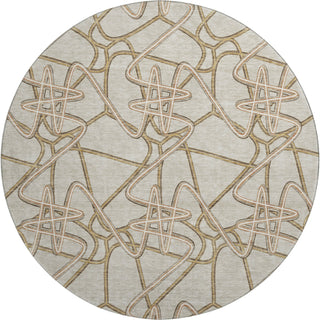 Piper Looms Mayfield Geometric AMF947 Beige Machine Washable Area Rug Round Main Image