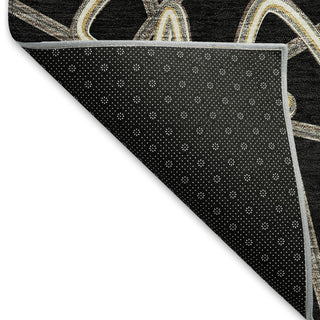Piper Looms Mayfield Geometric AMF947 Black Machine Washable Area Rug Backing Image